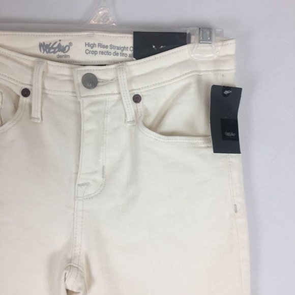 🌷 3/$30 Mossimo (Target) Cream High Rise Straight Leg Cropped Jean Size 00 - Picture 2 of 10